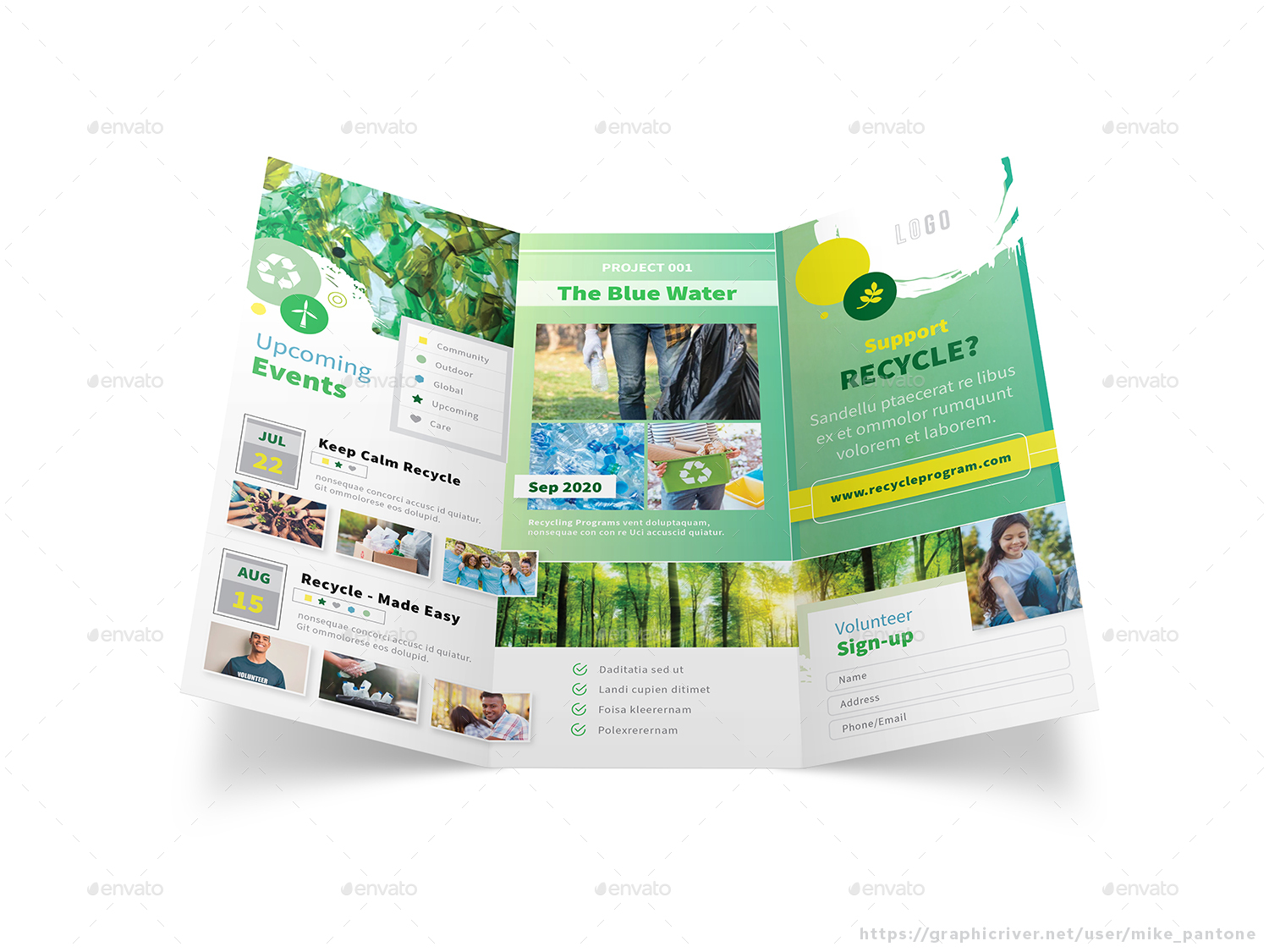 Recycling Campaign Trifold Brochure, Print Templates GraphicRiver
